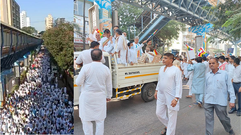Grand march of Jain community in mumbai for shri Sammed Shikhar Tirtha tourist spot