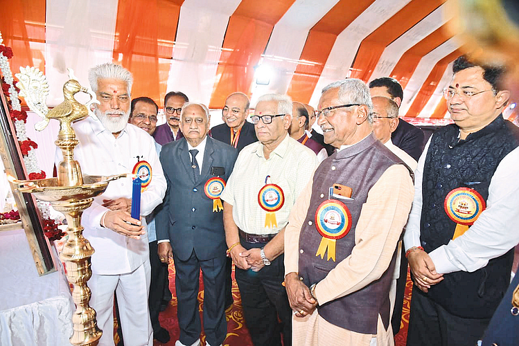 Dada Bhuse while inaugurating Malegaon Education Society's Amrit Mahotsavi