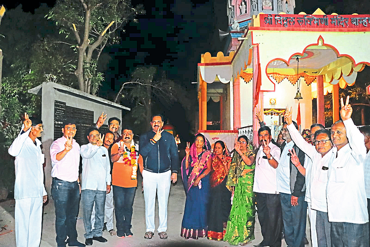 MLA Anil Patil, Congress taluka president Gokul Borse, Ganesh Bhamre and office bearers were present during the selection of newly appointed Sarpanch, Deputy Sarpanch.