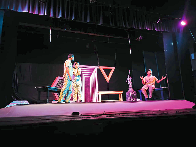 W. Sa. Theater: At one point in the play 'Krakchabandh,