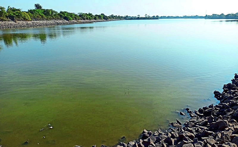 Depleted water storage in the storage pond at yeola