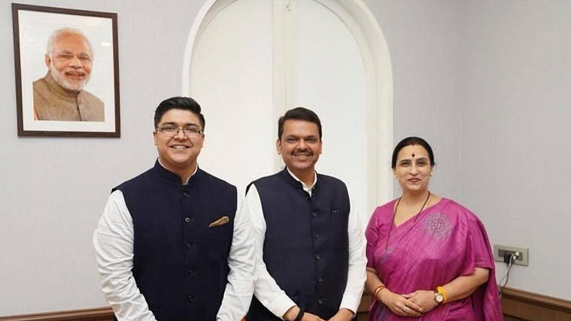 Chitra Wagh, Devendra Fadnavis and Aaditya Wagh