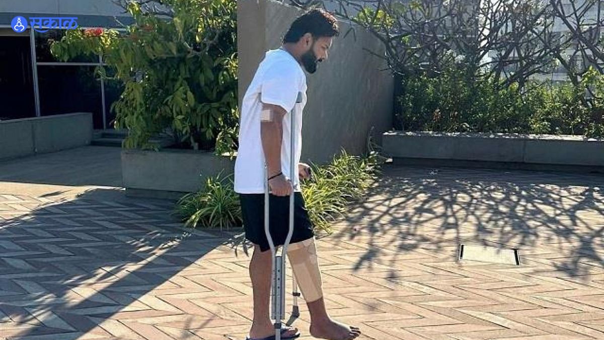 Rishabh Pant Photo : पायाला सूज पण काळजात रग; अपघातानंतर ऋषभचं एक पाऊलं  पुढे | Sakal