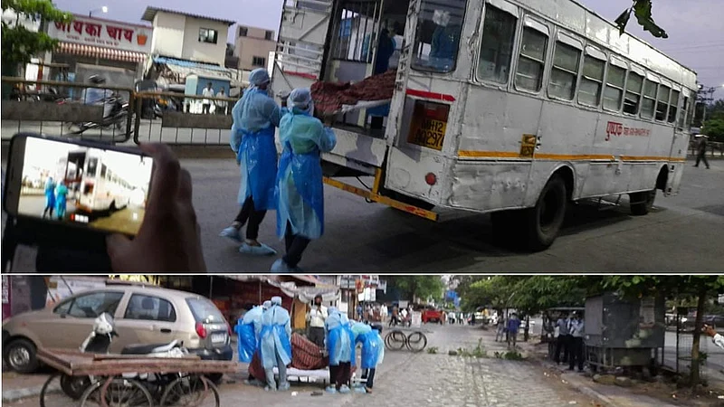 A dead body of a person is lying on road for 4 hours in pune due to fear of corona
