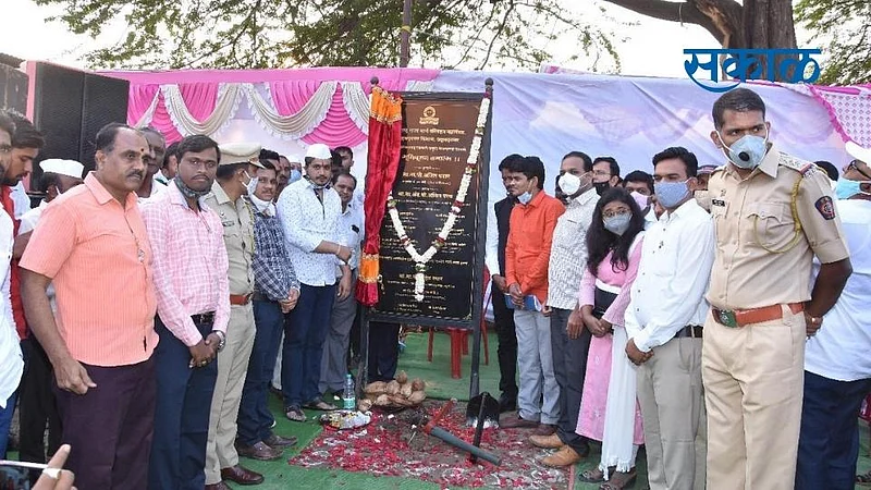 Bhumi Pujan of ST Depot at Karjat was performed by MLA Rohit Pawar.jpg