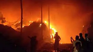 Five shops have been gutted in the fire at Mohol