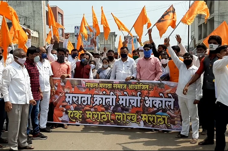 Morcha of Maratha community in Akole for Maratha reservation