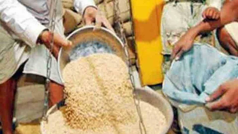 Black Sale of wheat and rice from a cheap grain shop at Yelpane in Shrigonda taluka