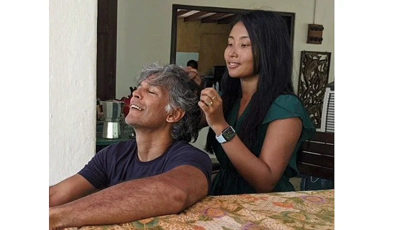 Milind Somand and wife Ankita enjoying their quarantine time