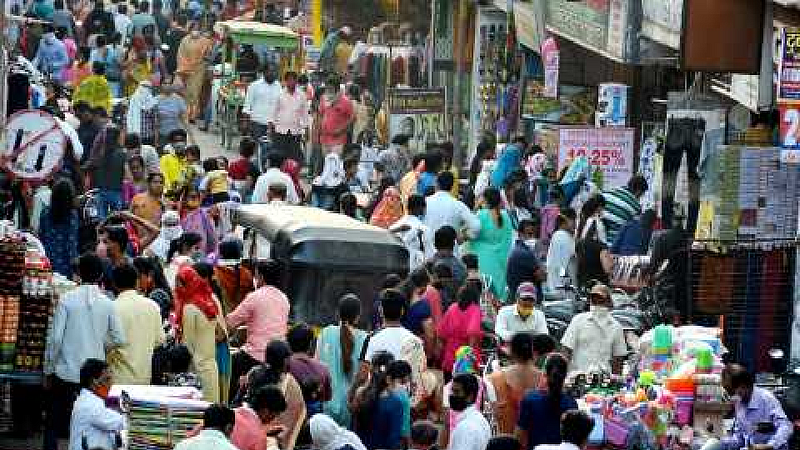 people crowd for diwali shopping reference image