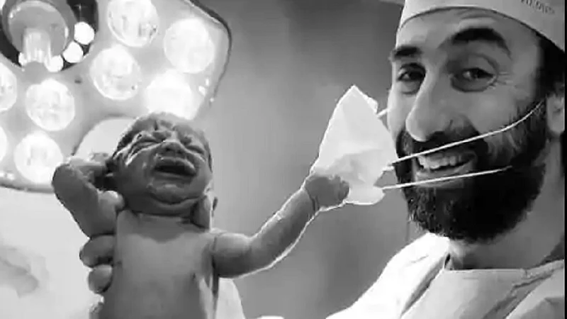 new born baby & doctor