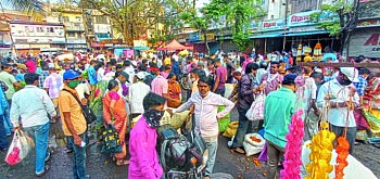 Shopping rush after weekend lockdown.
