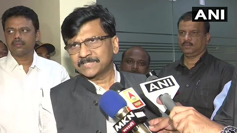 Shivsena MP Sanjay Raut speaks with media on 28 Nov