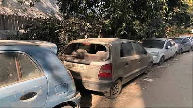 vehicle burned in untkhana of nagpur crime news