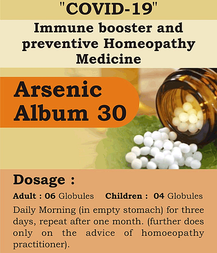 Arsenic Album 30 effects on COVID 19