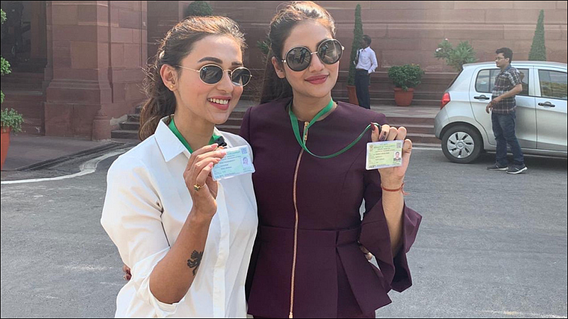 trinamool mp mimi chakraborty and nusrat jahan trolled for dressing up for parliamen
