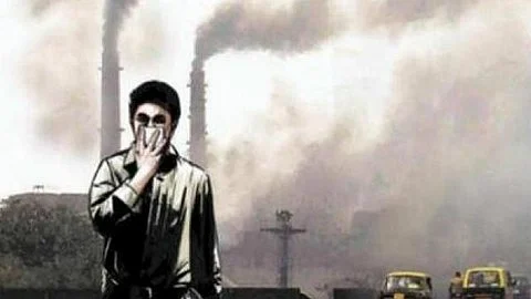 Suffocating breath due to dust pollution in the mine