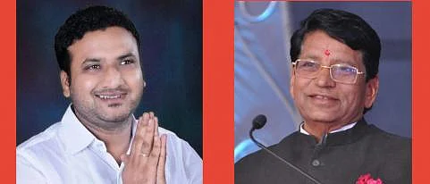 Both Congress flags on Shrigonde Bazar Samiti