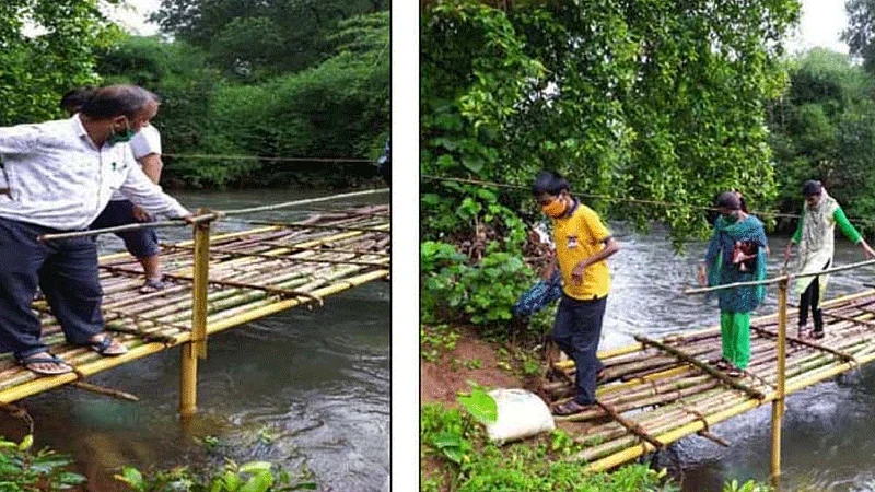 villagers made by bridge in ratnagiri
