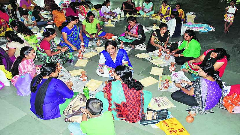 Workers of Self Help Group are on On indefinite strike