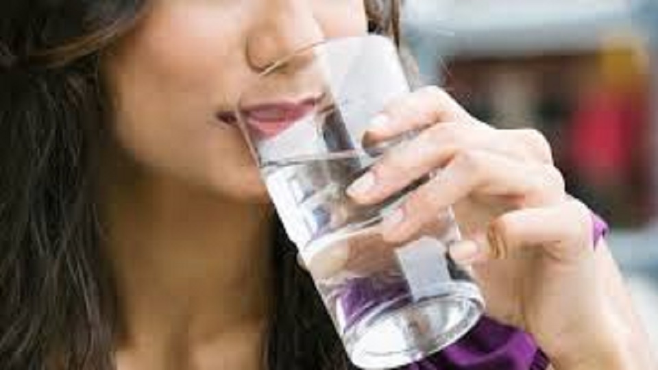 drinking cold water
