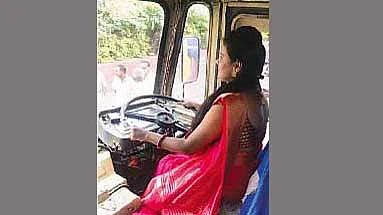 woman dirver bus