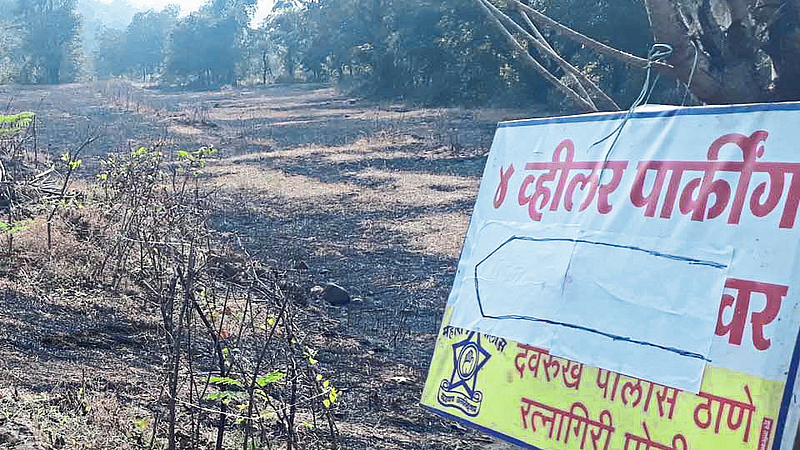 Fire To 400 Trees For Parking Place In Marleshwar Ratnagiri Marathi News