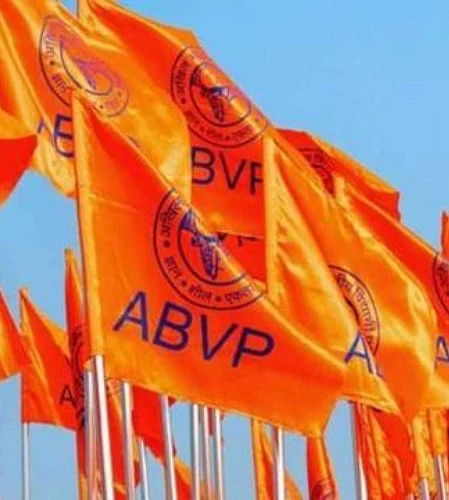 ABVP Sit in agitation in front of the Vice Chancellor Hall of Rahuri Agricultural University