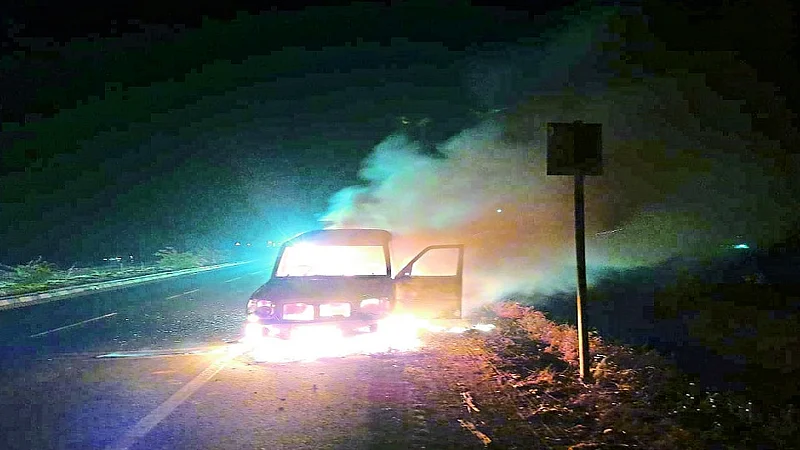 burning car