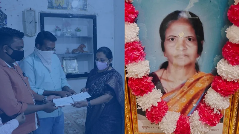 50 lakh rupees cheque help to corona fighters usha pund in amravati
