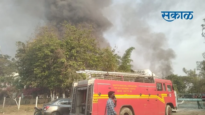 A huge fire broke out at the famous Vico company in Nagpur}