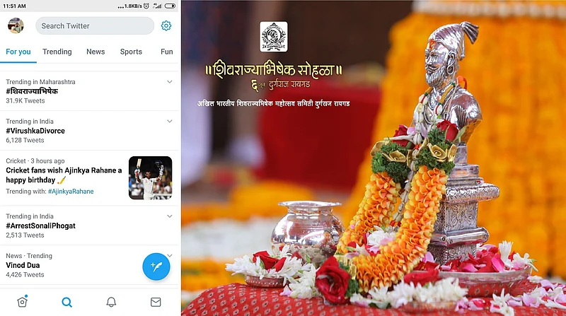 Shivrajyabhishek day topped the country on Twitter