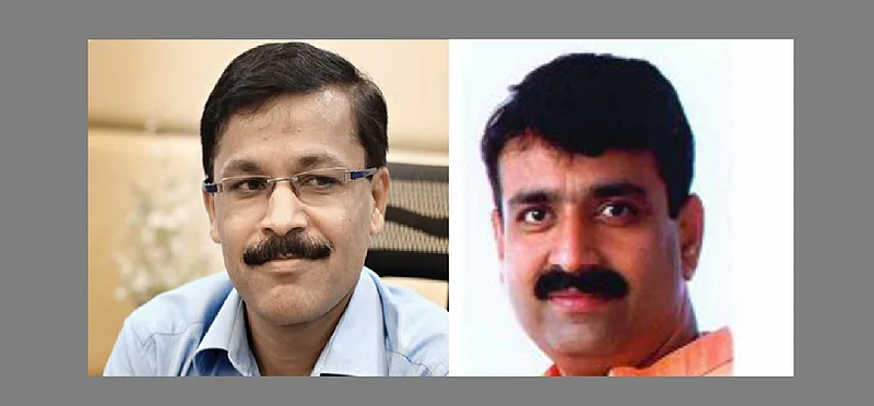 Mayor Sandeep Joshi and Commissioner Tukaram Mundhe opposing each other