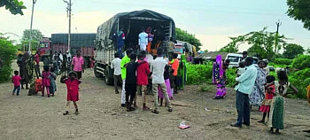 Migration of laborers for village