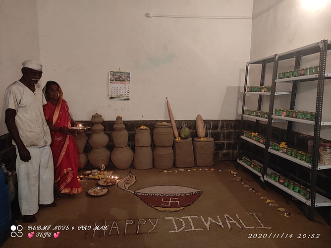 Seed worship at Seed Bank in Akole taluka on the occasion of Diwali