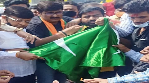 Burned Pakistan Flag