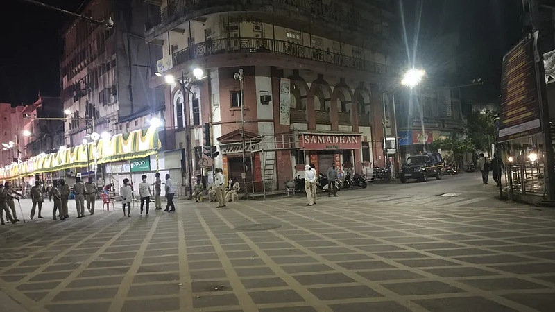 Rear view of Quiet Belbaug Chowk and Relax pune police on Anant Chaturdashi