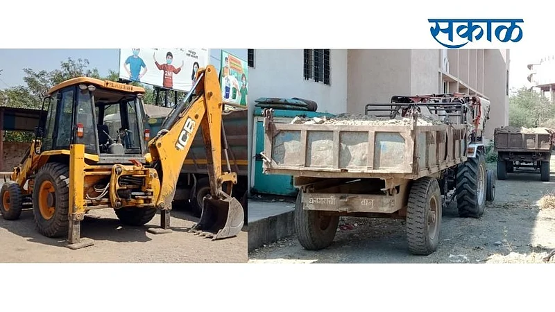 Three vehicles have been fined for illegal uptake in Shevgaon.jpg}