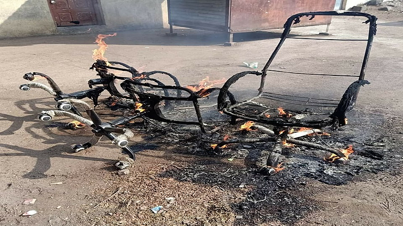 Villagers Burned Sarpanch Chair