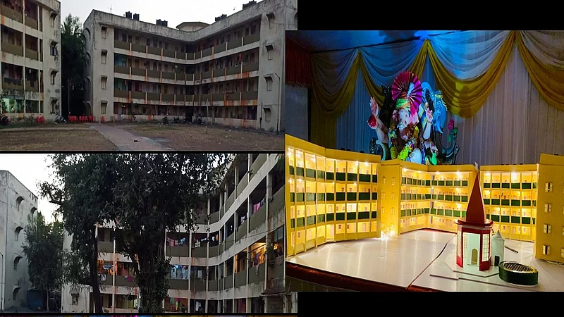 पुढील वर्षी बाप्पा येऊ शकणार नाही म्हणून इतिहासजमा होणाऱ्या वास्तूला कलाकुसरीने मांडण्याचा प्रयत्न