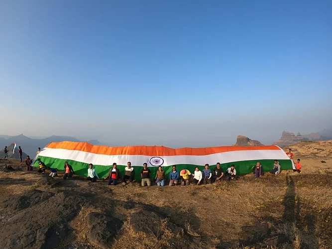 The largest Indian flag hoisted on the Konkan ridge