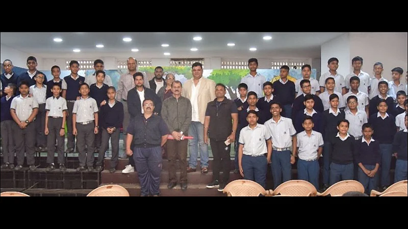 cricket player kuldeep yadav visit rosary school at pune