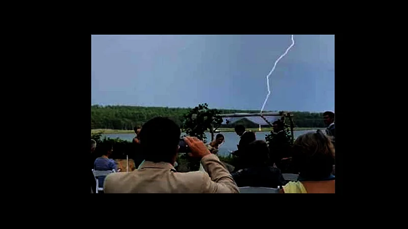 lightning strikes during wedding video viral