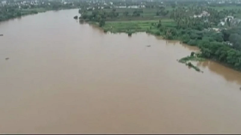 The water level of Krishna river in Sangli is 32 feet