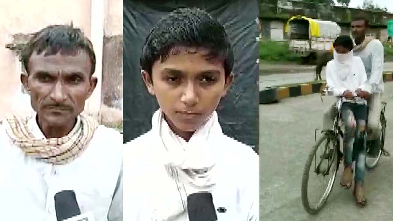 father cycled for son exam