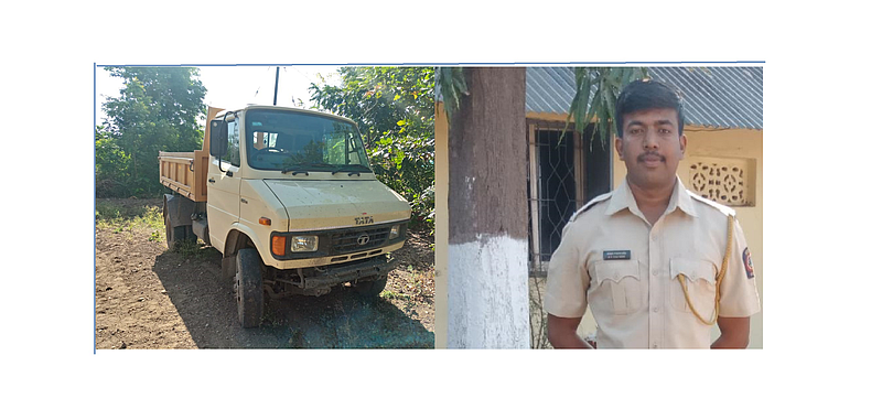 truck akola police sand