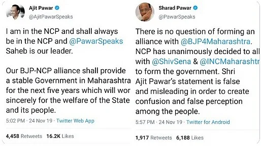 Twitter War in Sharad Pawar and Ajit Pawar