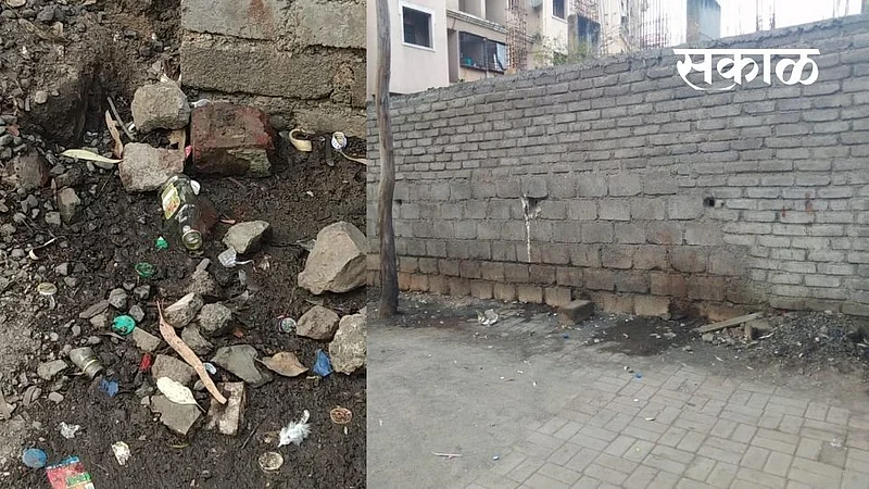 . The site wall of Rajmata Udyan became a hangout for alcoholics