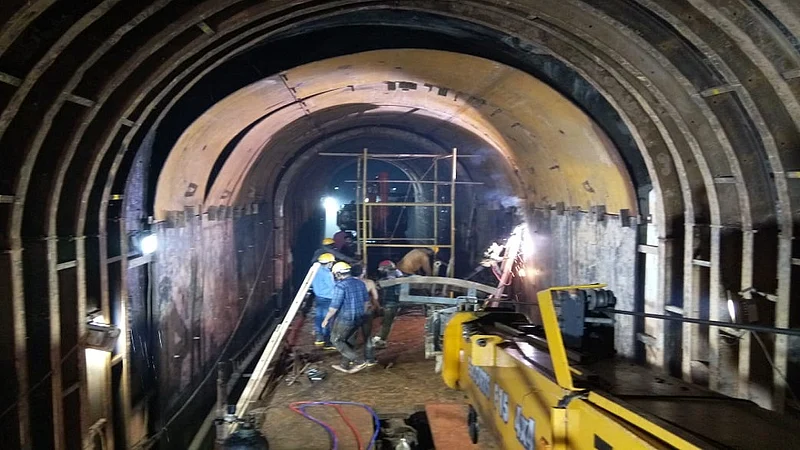 Engineers Pedne tunnel repaired the collapsed seven meter section in a month with untiring efforts