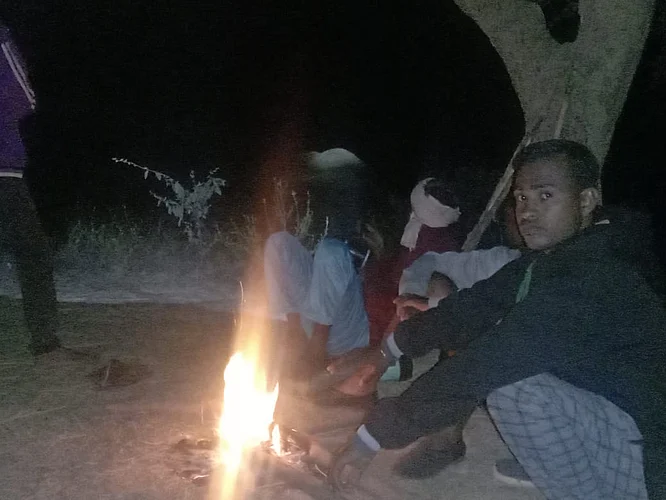 Villagers deployed with police for security of paddy crops
